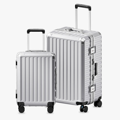 100% polycarbonate hard shell, and reinforced aluminum frame for durable protection and long-term travel use. 