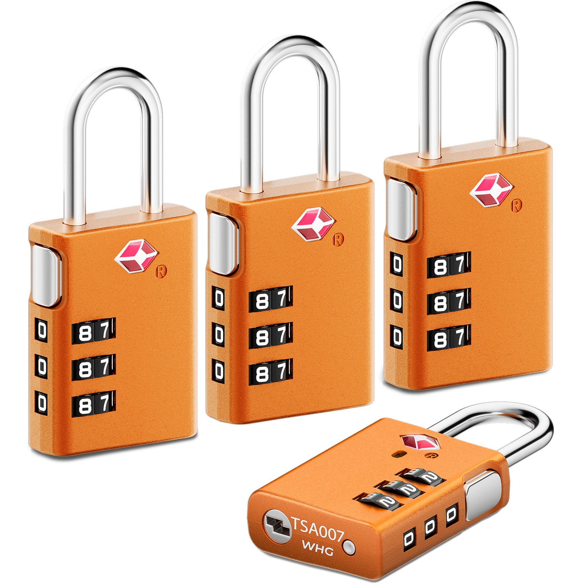 LUGGEX TSA Approved Keyless Luggage Locks | 4-Digit Combination, 4 Packs