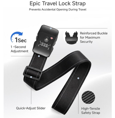 Epic Travel Lock Strap -- Prevents Accidental Opening During Travel  #color-green