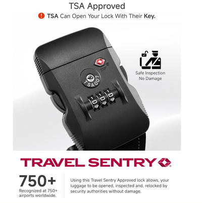 Epic Travel Lock Strap -- Prevents Accidental Opening During Travel 