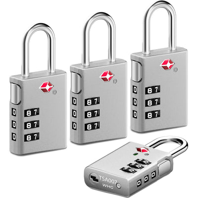 LUGGEX TSA Approved Keyless Luggage Locks | 4-Digit Combination, 4 Packs