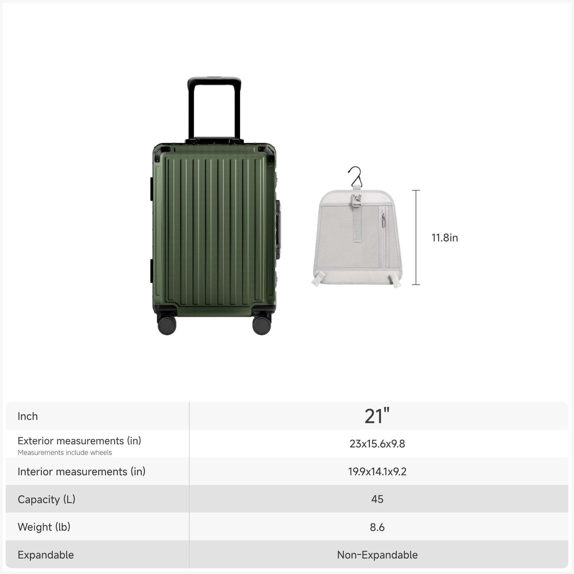 家具 Stainless Steel Travel Trunk Luggage | With Layer | Can Be Used for Storage LUGGEX ZX Ultimate Set | 2-Piece Zipperless Luggage (21
