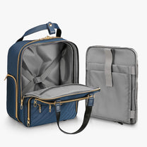 Underseat carry-on luggage with removable padded laptop compartment, designed for airline-approved travel and flexible business use. #show #color_blue